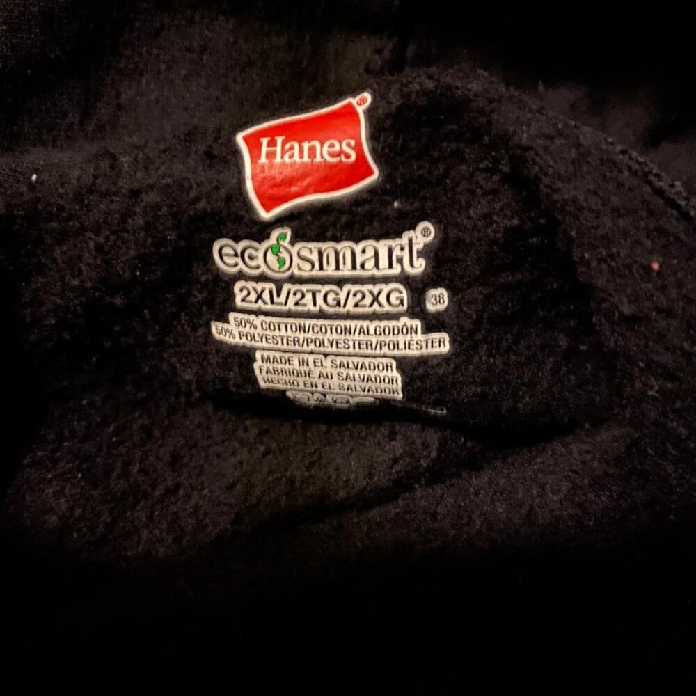 Black White The HANES CUSTOM Retro 90 Pullover Hoodie SZ - 2XL - Picture 2 of 2